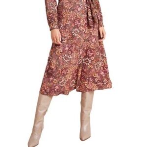 Kachel x Anthropologie Button Down Floral A line Skirt size 6